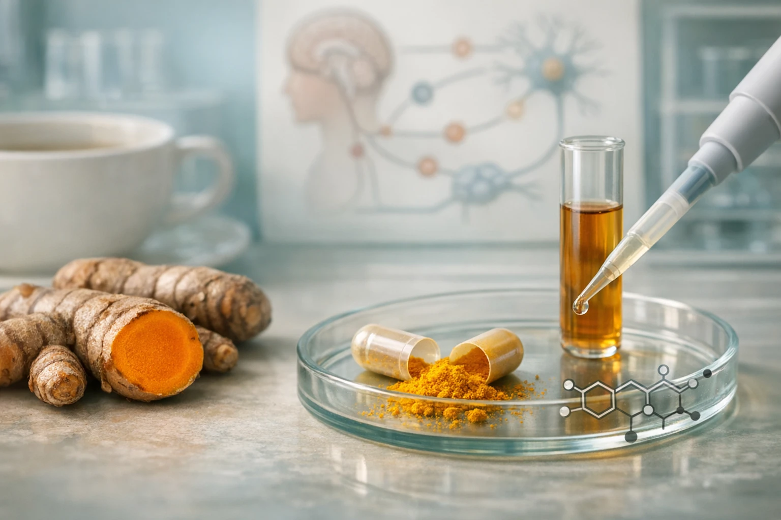 Curcuma e depressione: evidenze, meccanismi e limiti delle prove